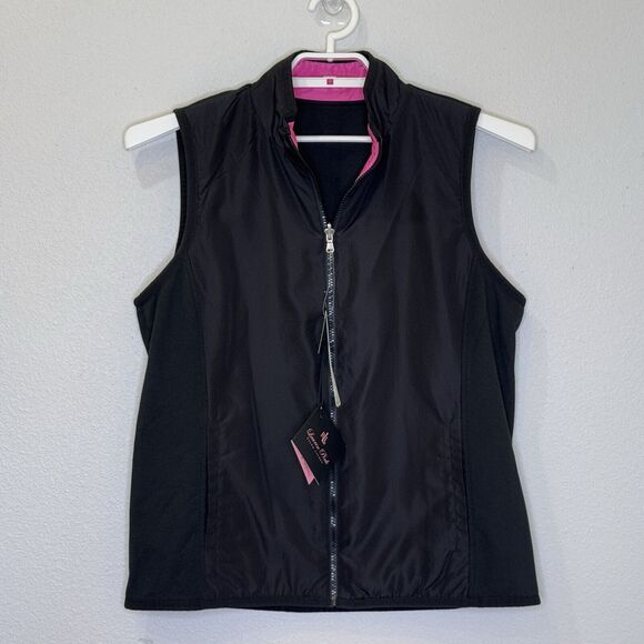 Lauren Ralph Lauren Pink Collection Reversible Vest Women's Large Pink Black NEW - Picture 6 of 14